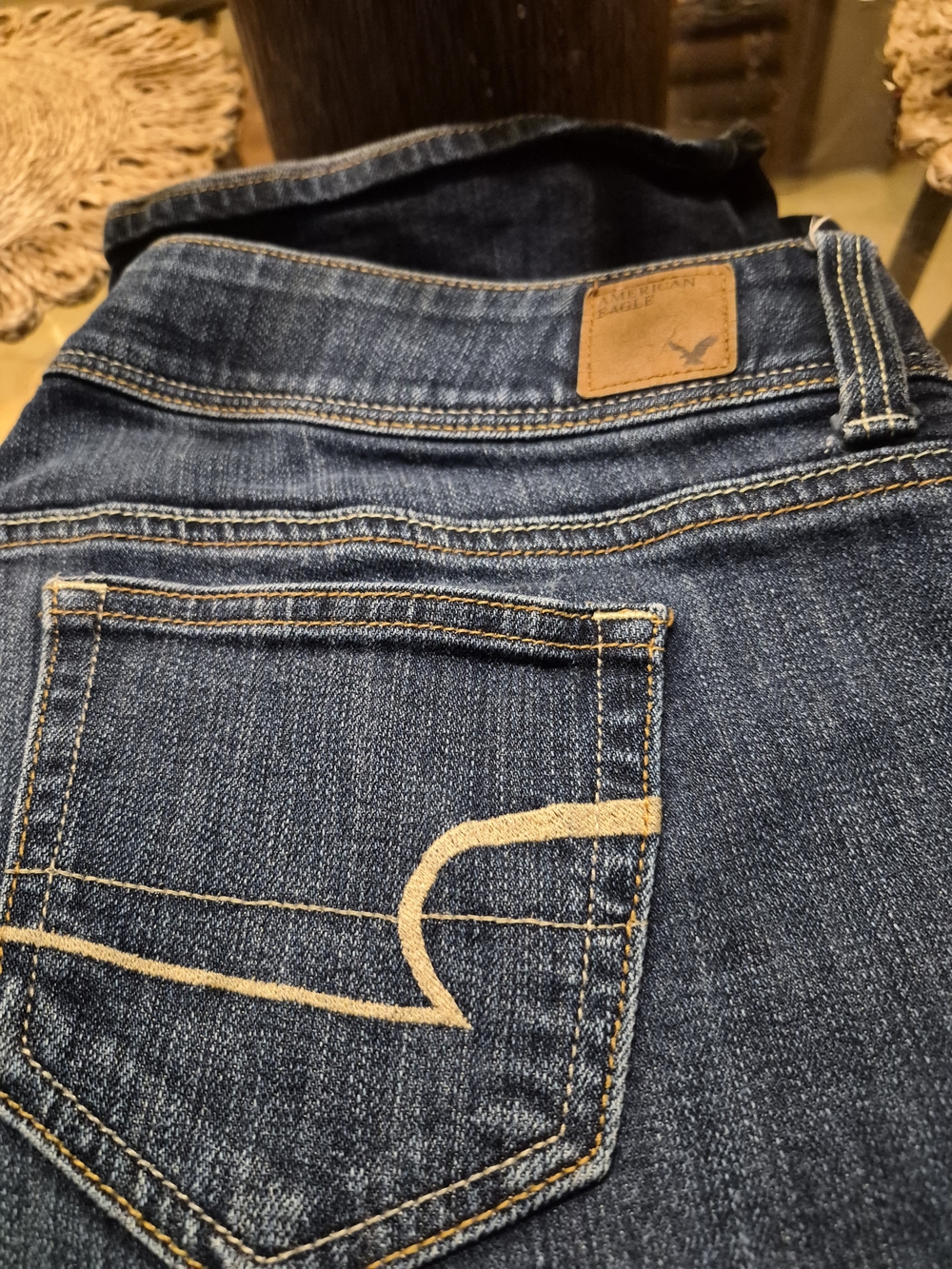 American Eagle Outfitters Women's Dark Indigo Straight Leg Jeans